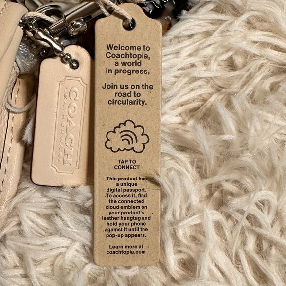 COACH COACHTOPIA Dinky Cloud Bag Mini Micro Wavy Leather Cream Chain Link Strap - Picture 12 of 15